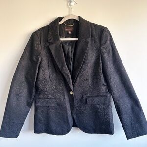 Dana Buchman Damask Black Long Sleeve Blazer Size 14